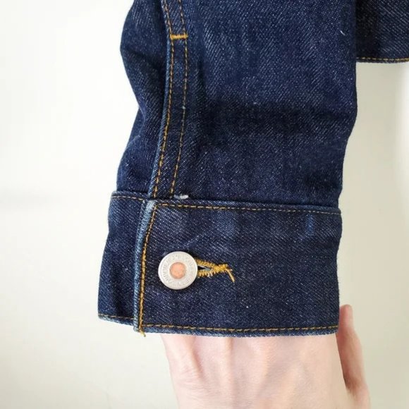 Vintage 90's London Jean Dark Wash Heavy Denim Jacket - Picture 4 of 10